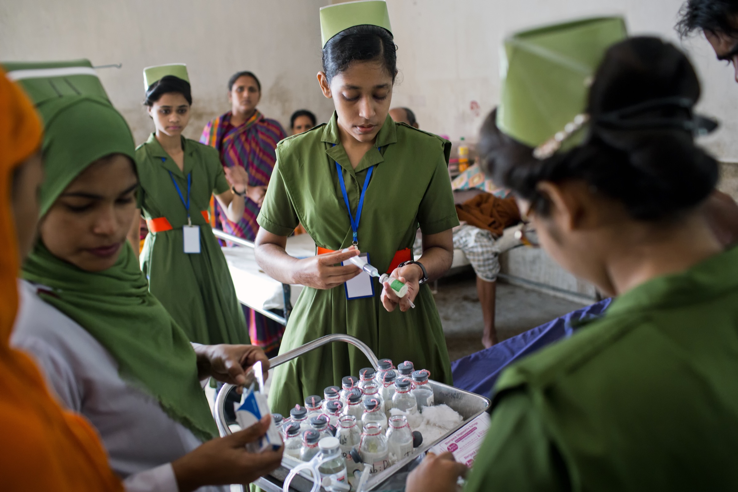 While this rack of medications may look impressive, Johns Hopkins University epidemiologist Emily Gurley, says that Bangladesh hospitals have very little to offer patients suspected of being infected with Nipah virus. Photograph by A.M. Ahad
