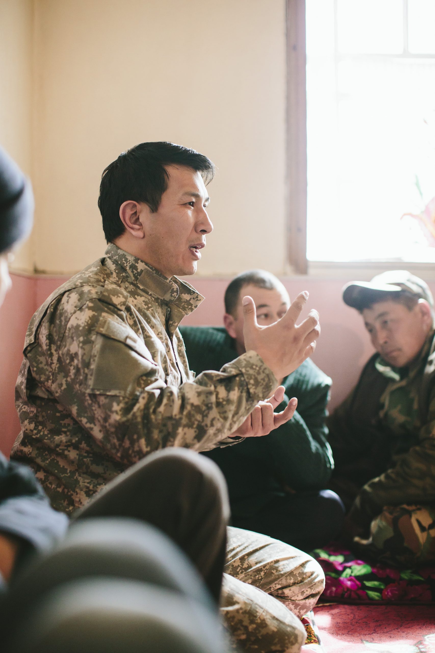 Kumar Mambetaliev, a member of the Kyrgyz government, discusses the community benefits of wildlife conservation efforts. Photograph by Joel Caldwell