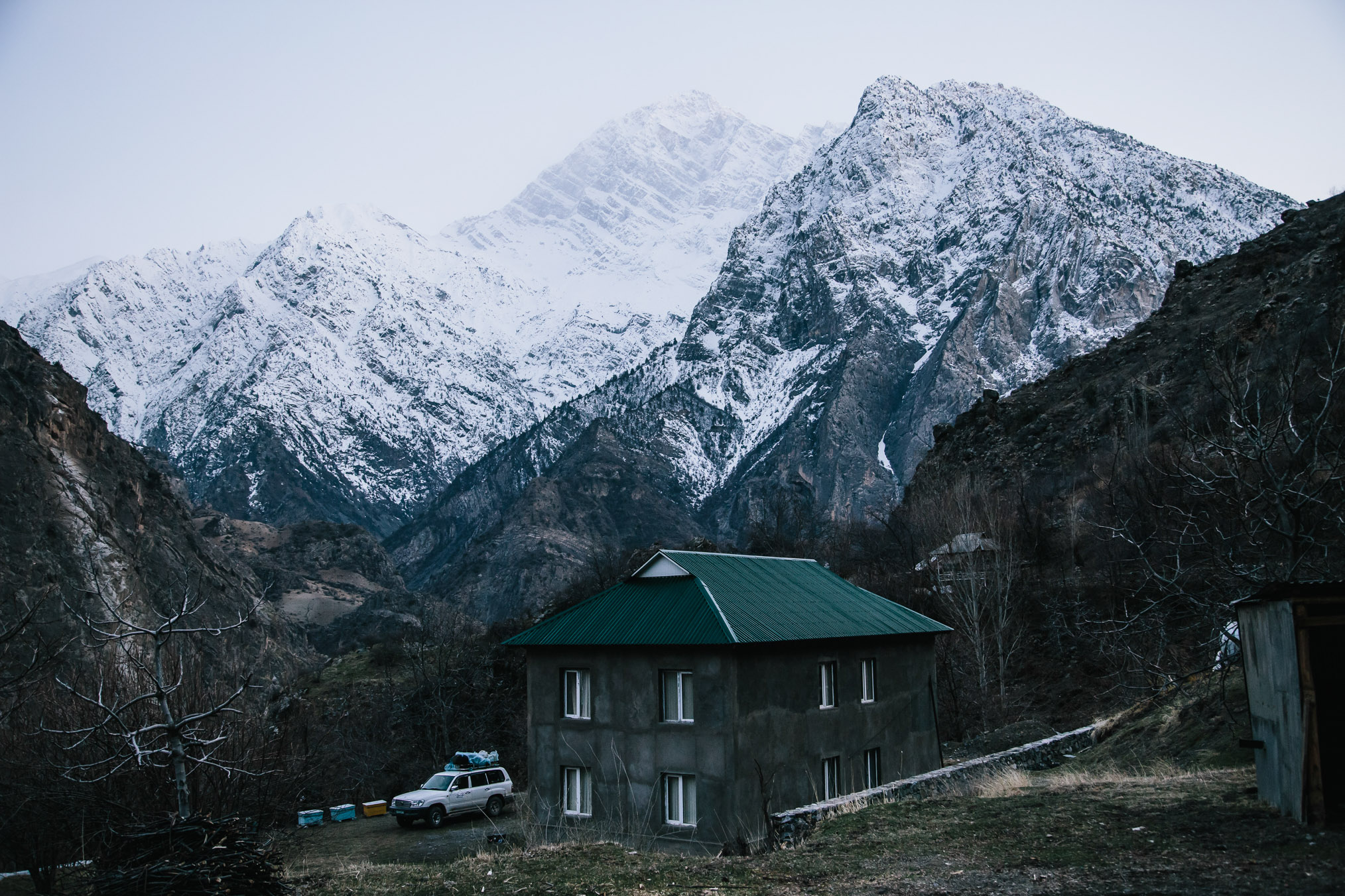 Prime markhor and snow leopard habitat is just a stone’s throw from the Afghanistan border, along the Pyianj river. Photograph by Joel Caldwell