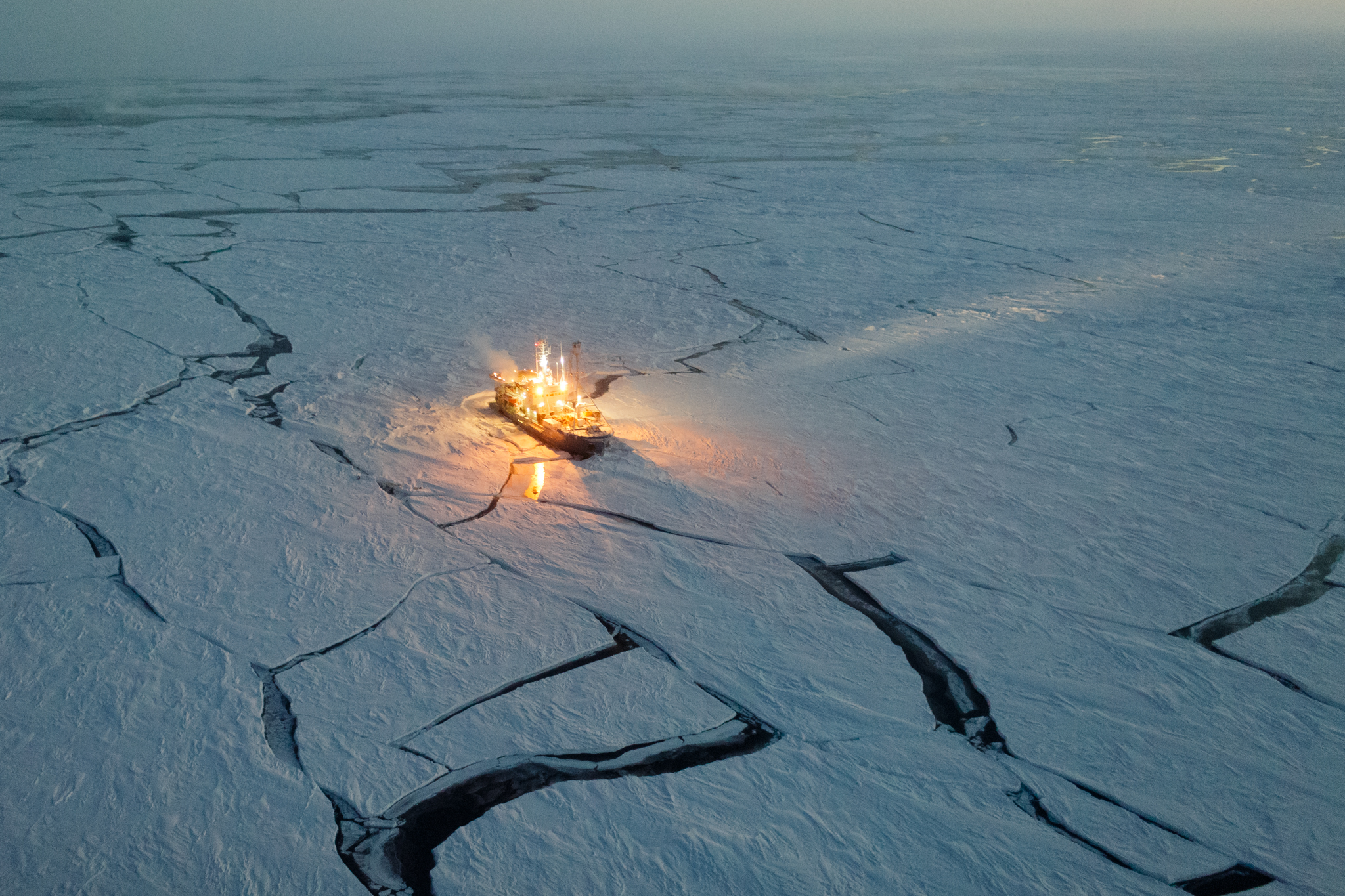 The Norwegian Young Sea Ice Cruise spent six months aboard the R/V Lance in 2015 to study the effects of global warming on the Arctic. Photograph by Nick Cobbing, National Geographic