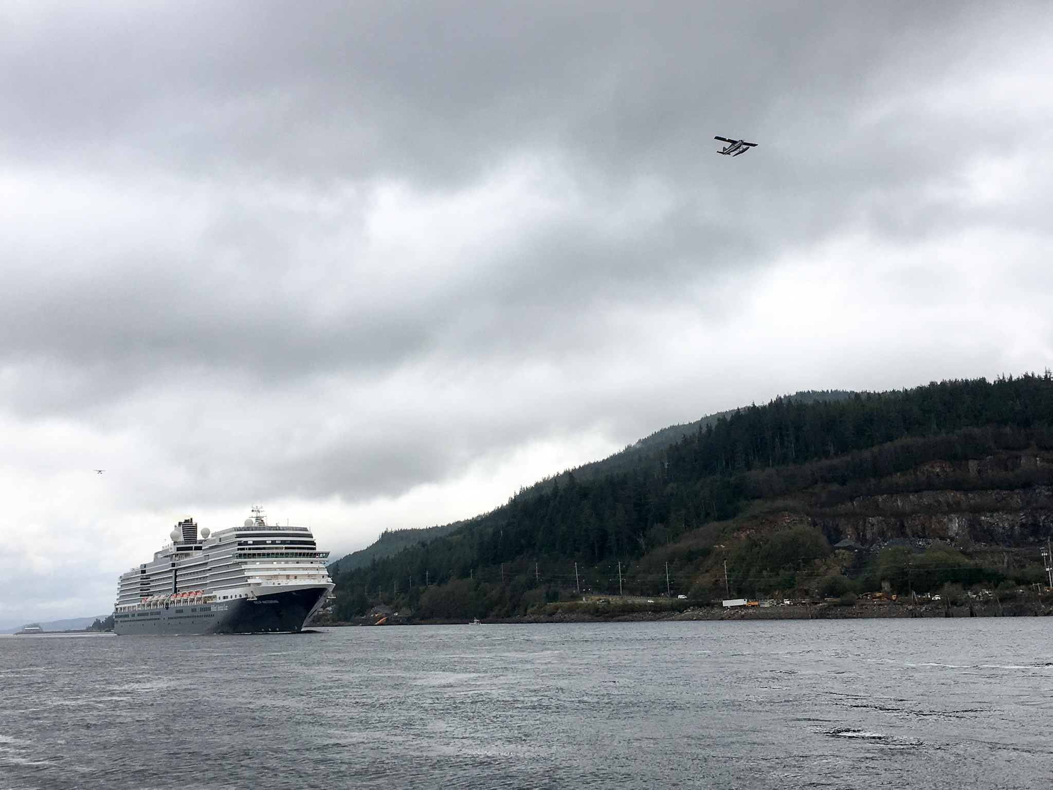 A cruise ship near Ketchikan hints at the increasing role that tourism plays in many Southeast Alaska communities.