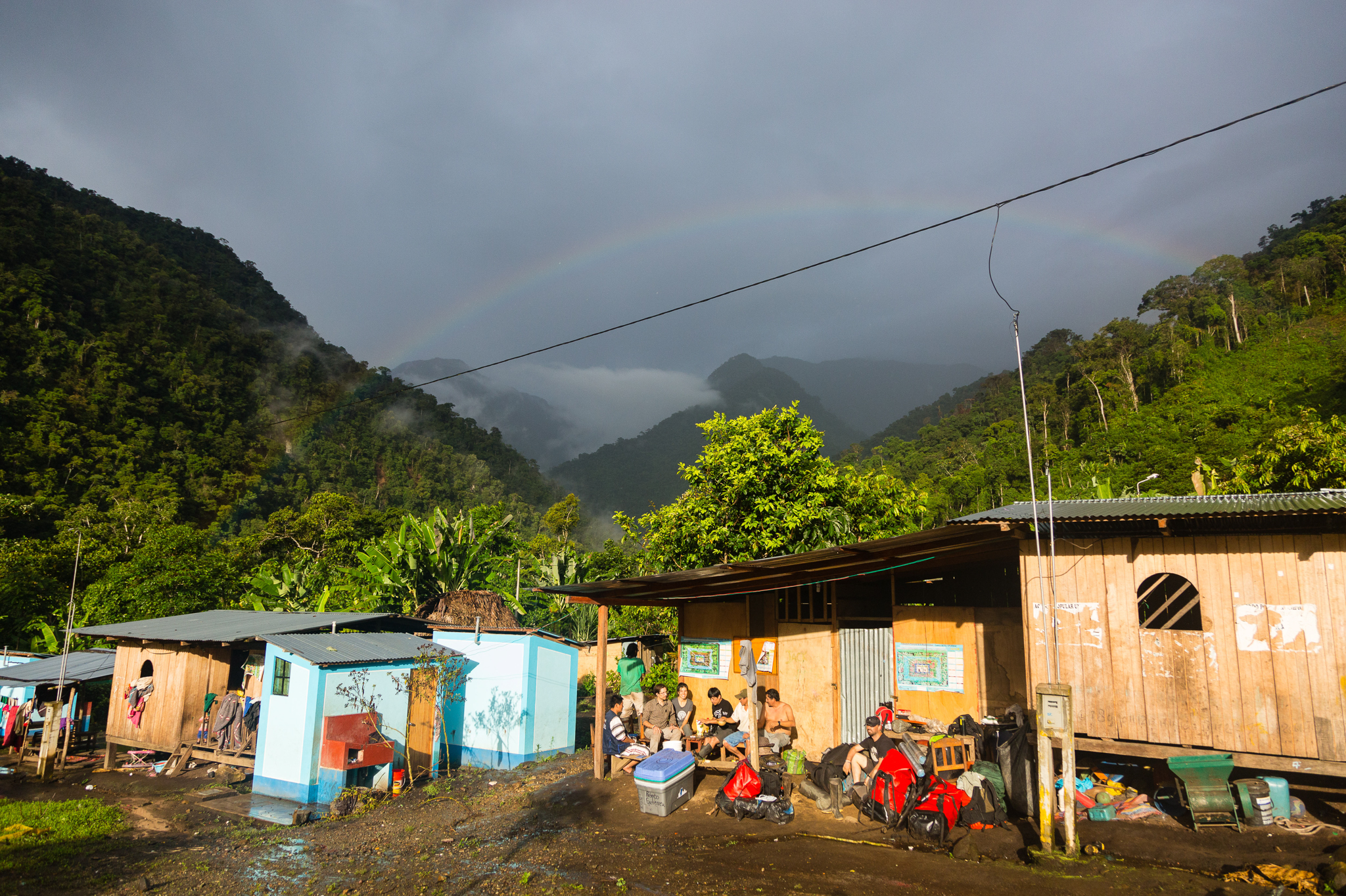 The team in Marontuari, awaiting a ride out of the wilderness. Photo by Andy Isaacson