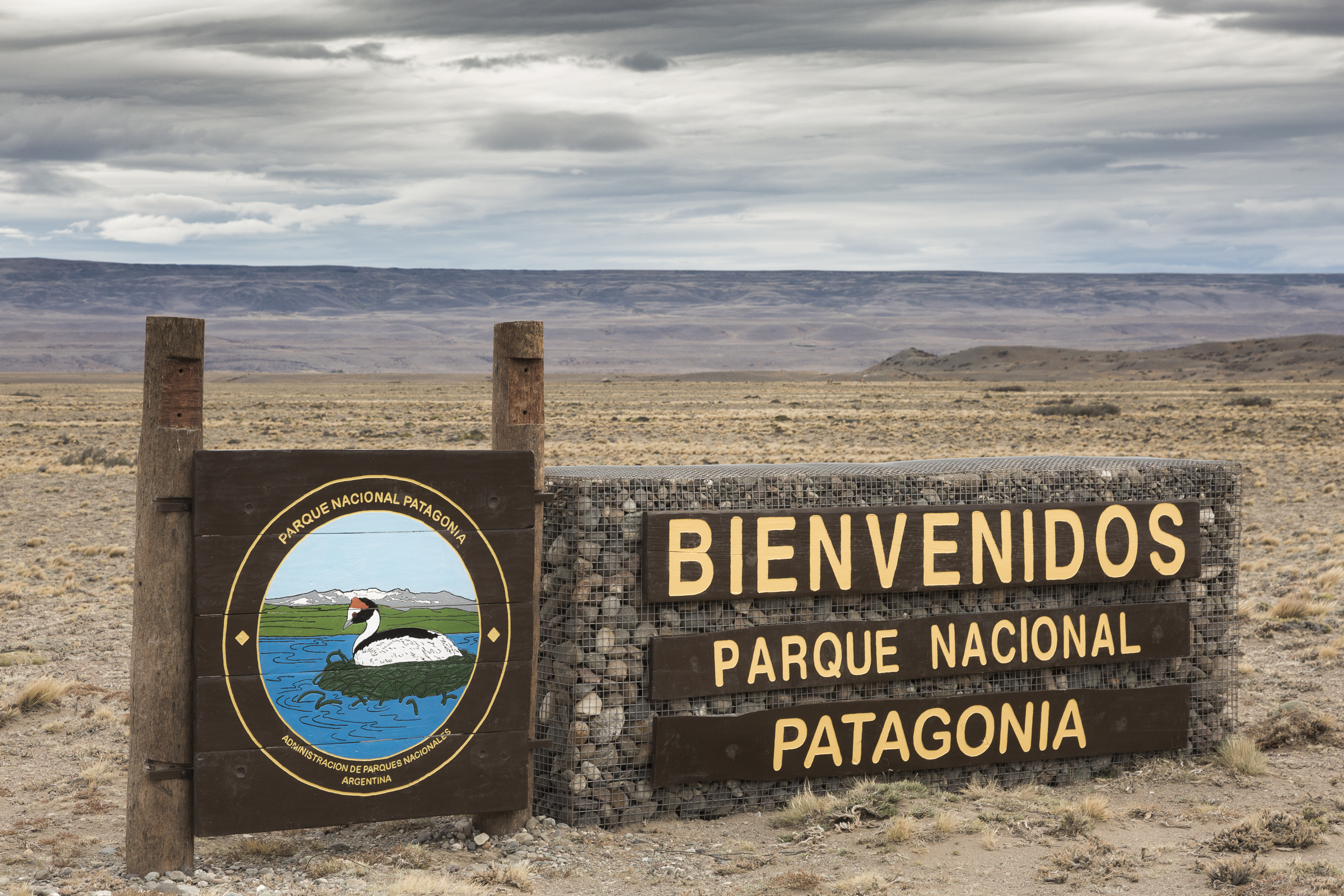 The recently established Patagonia National Park incorporates critical breeding habitat for the hooded grebe on the Buenos Aires Lake Plateau, seen in the distance.