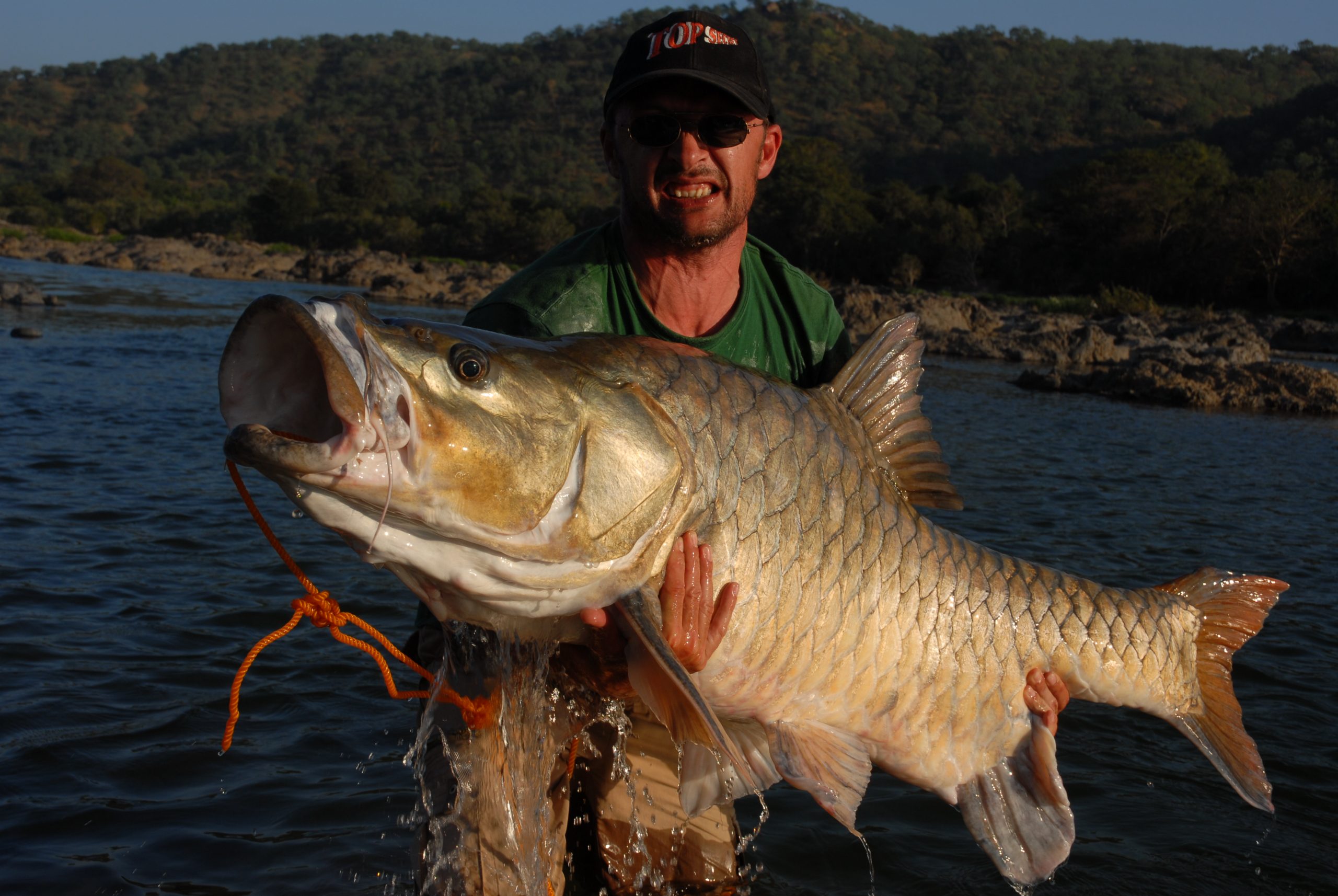 Fisheries scientist Adrian Pinder eventually realized his dream of catching (and releasing) a giant hump-backed mahseer. Since 2012, Pinder has devoted a significant portion of his research effort toward learning about, protecting, and restoring populations of this iconic species. Photograph by John Bailey