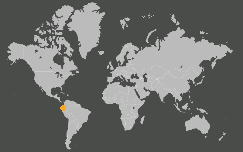 Map indicating Mindo, Ecuador