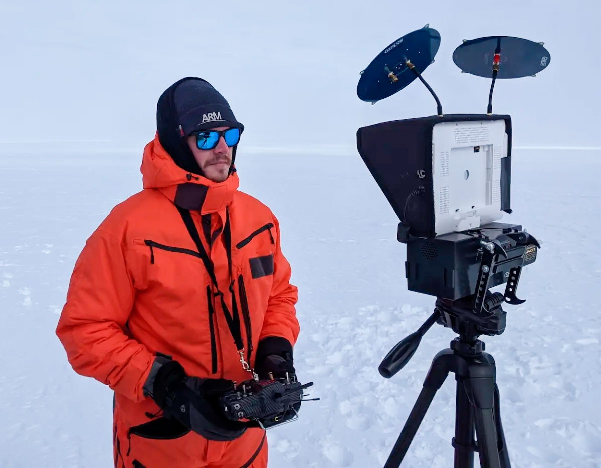 Researcher Matthew Boyer collected the data on penguins using a drone.