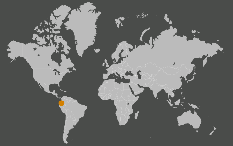 world map marking Yasuní National Park, Ecuador