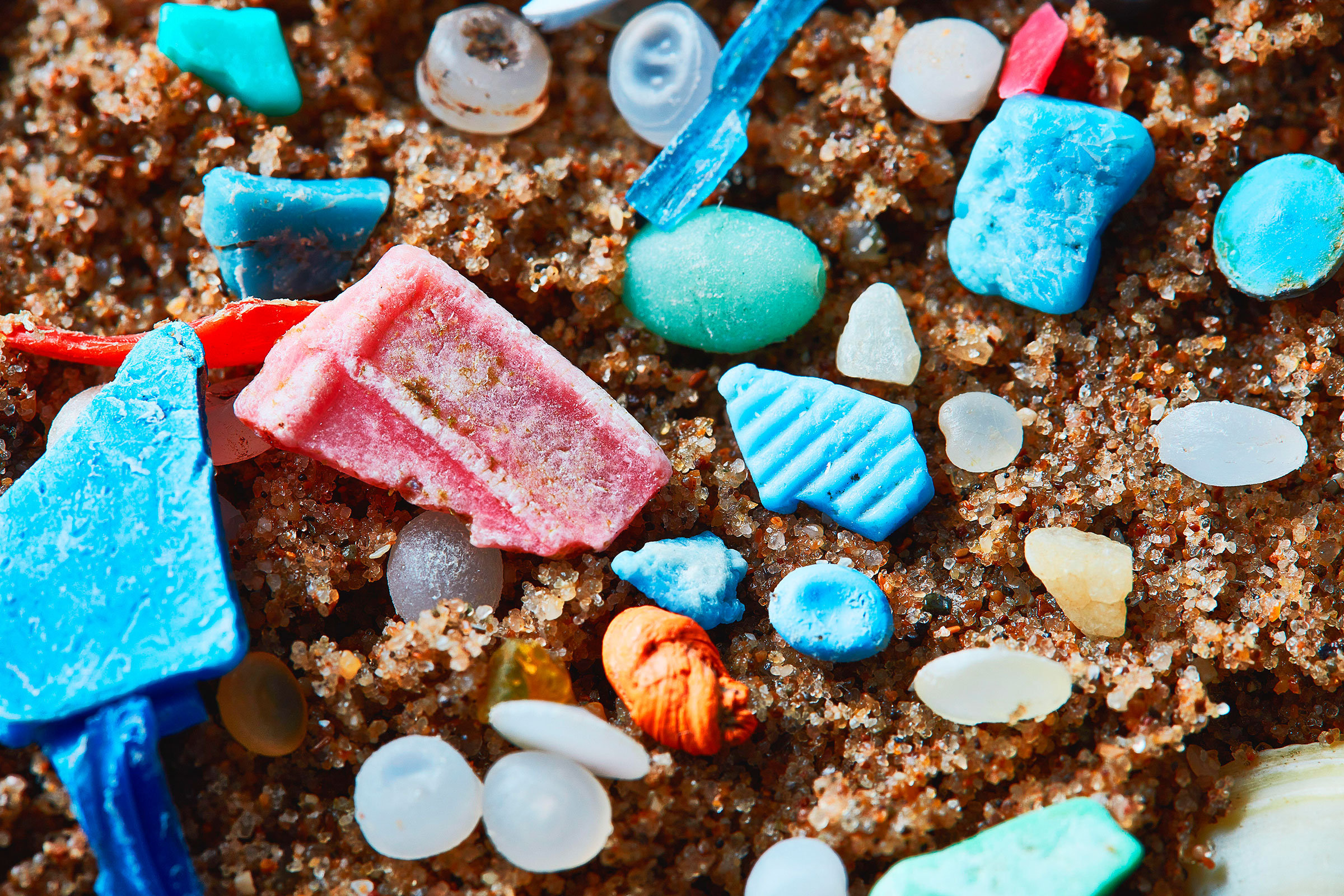 microplastics in the sand