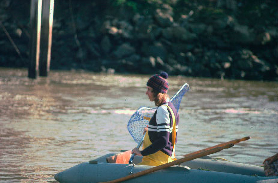 Margery Stinson on a boat