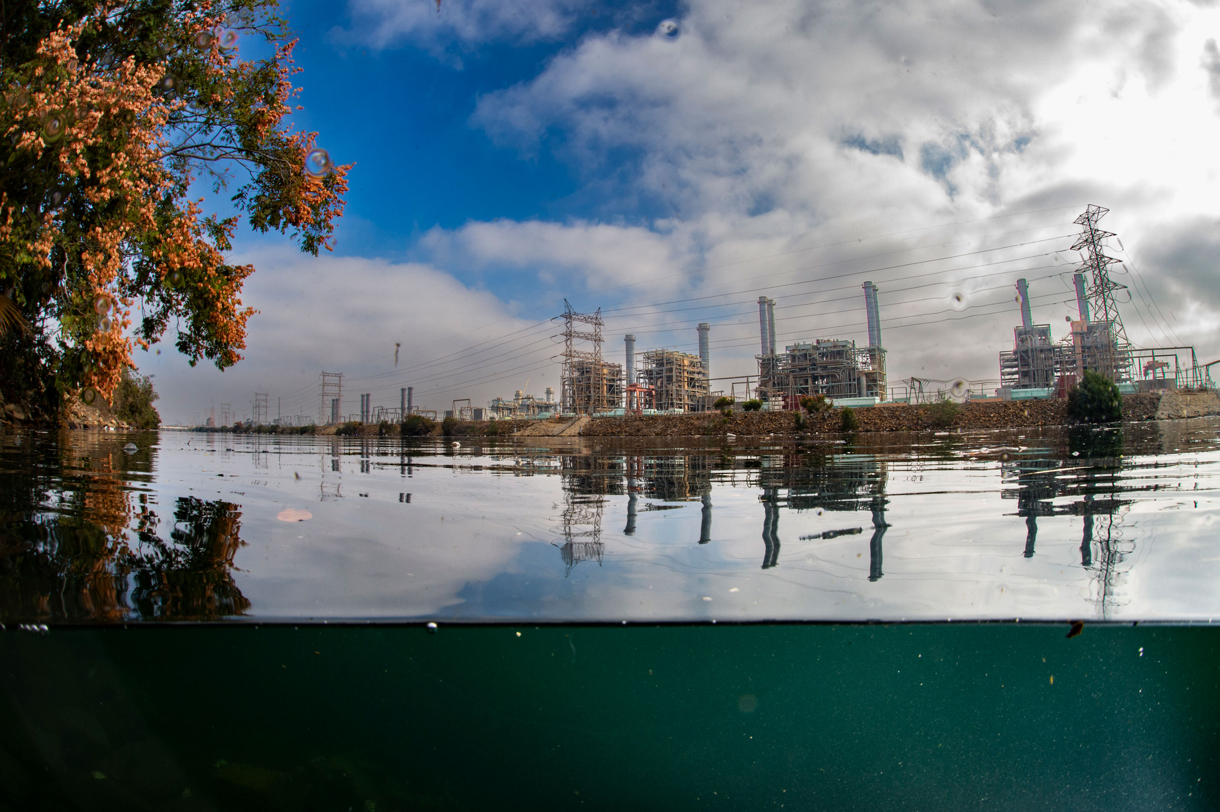 power lines over the water