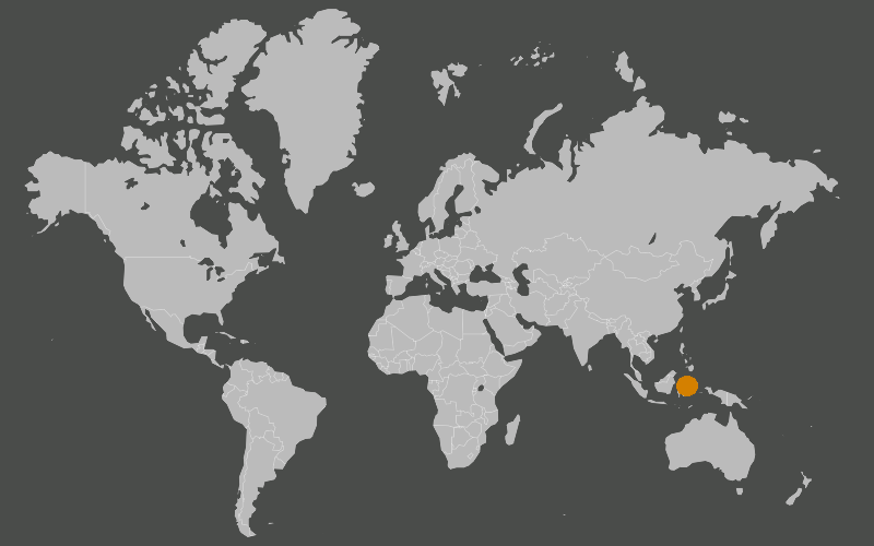 map indicating Lembeh Strait, Indonesia