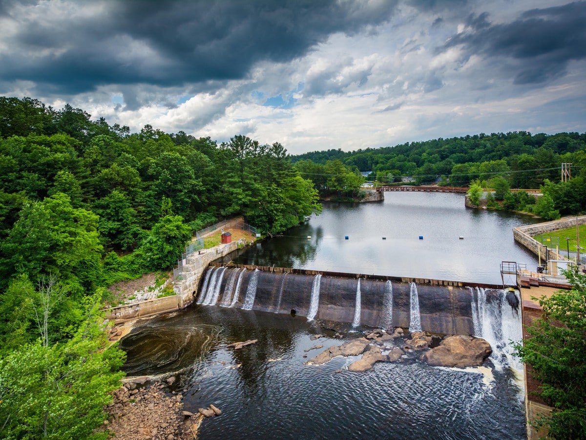 a dam on a river