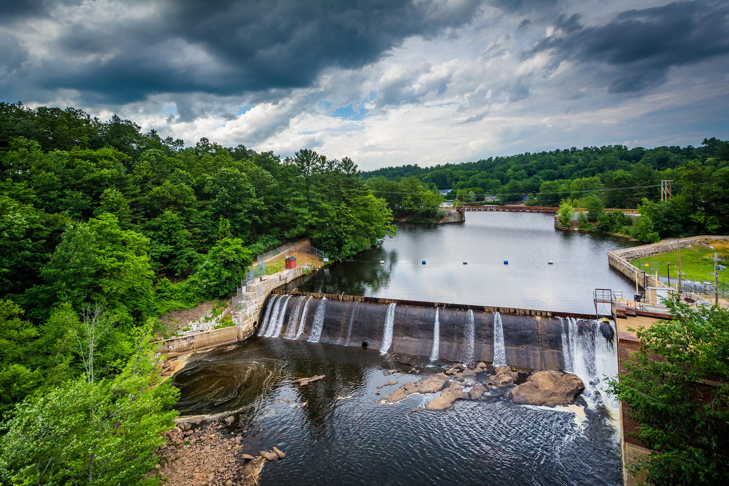 a dam on a river